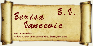 Beriša Vančević vizit kartica
